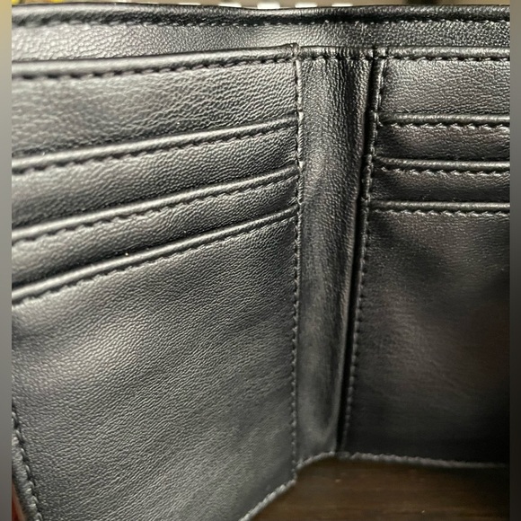 Steve Madden Black Leather Wristlet with Gold Accents - Picture 10 of 10